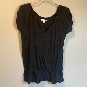 Black v-neck with braided top